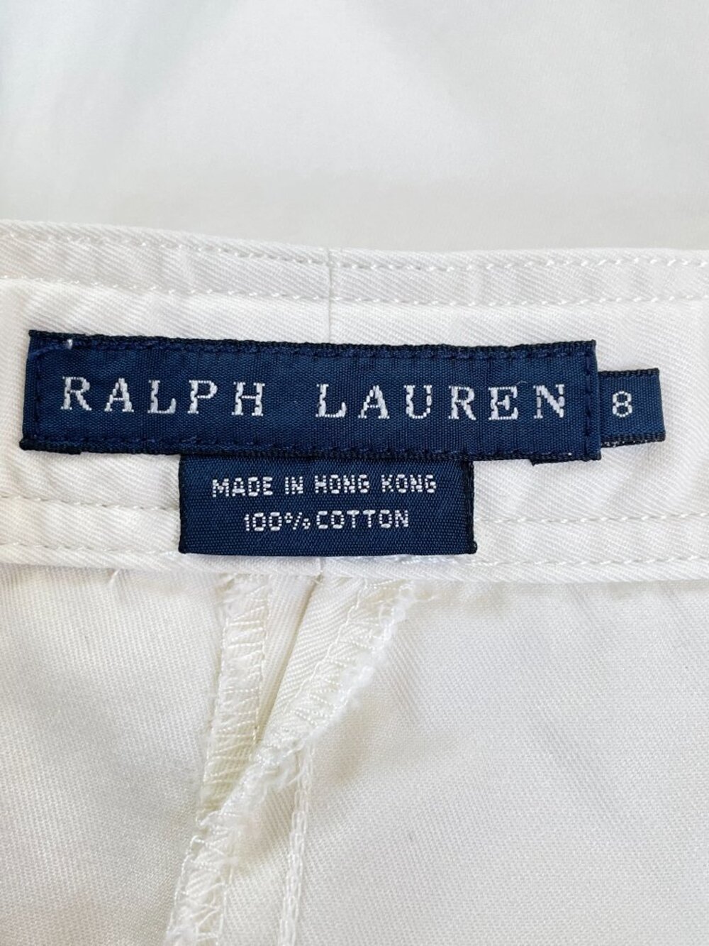 Ralph Lauren White Wide Leg Cotton Sailor Pants Nautical Size 8 - Picture 9 of 11